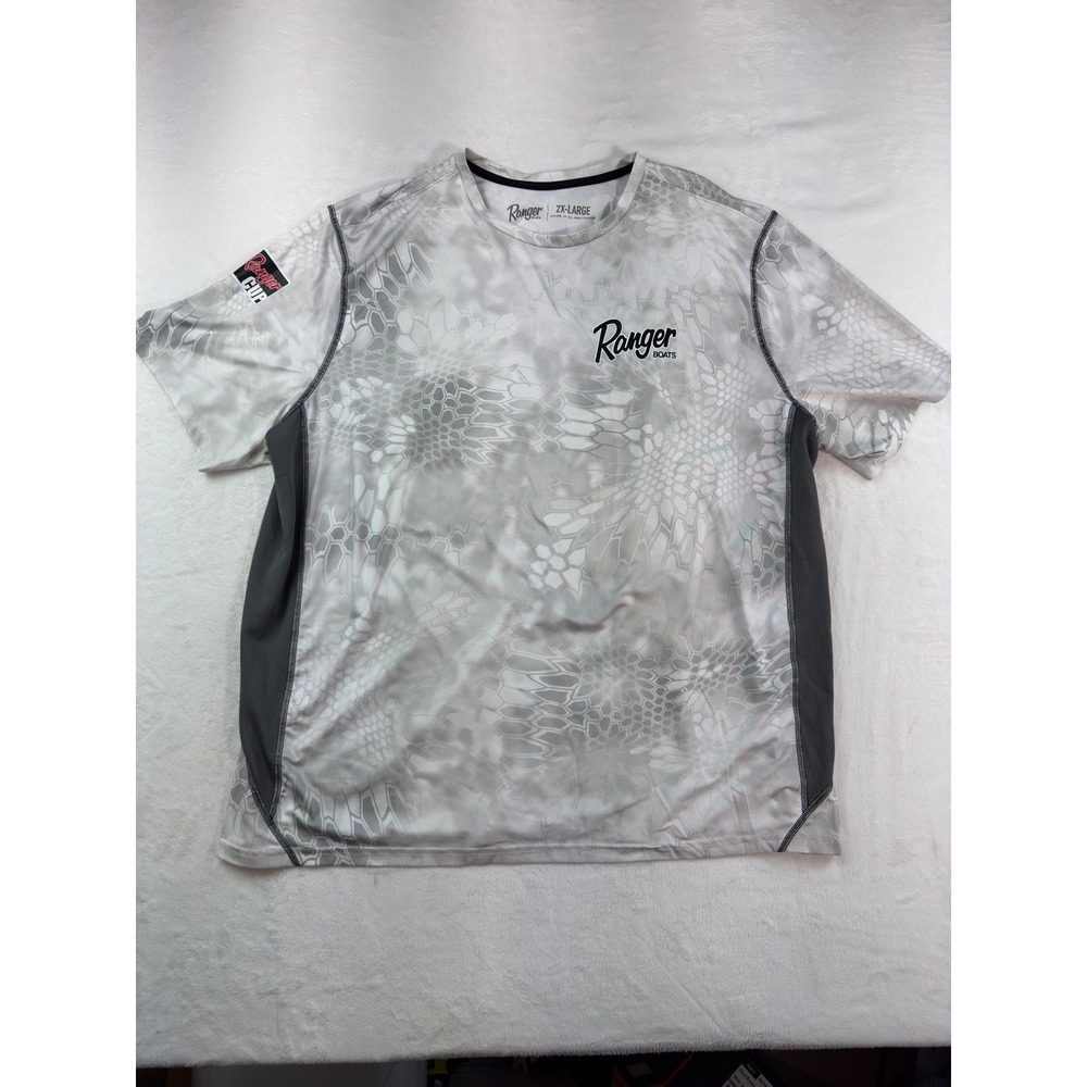 Ranger Boats Mens 2XL Grey Kryptek Camo Performance Fishing Shirt Ranger Cup